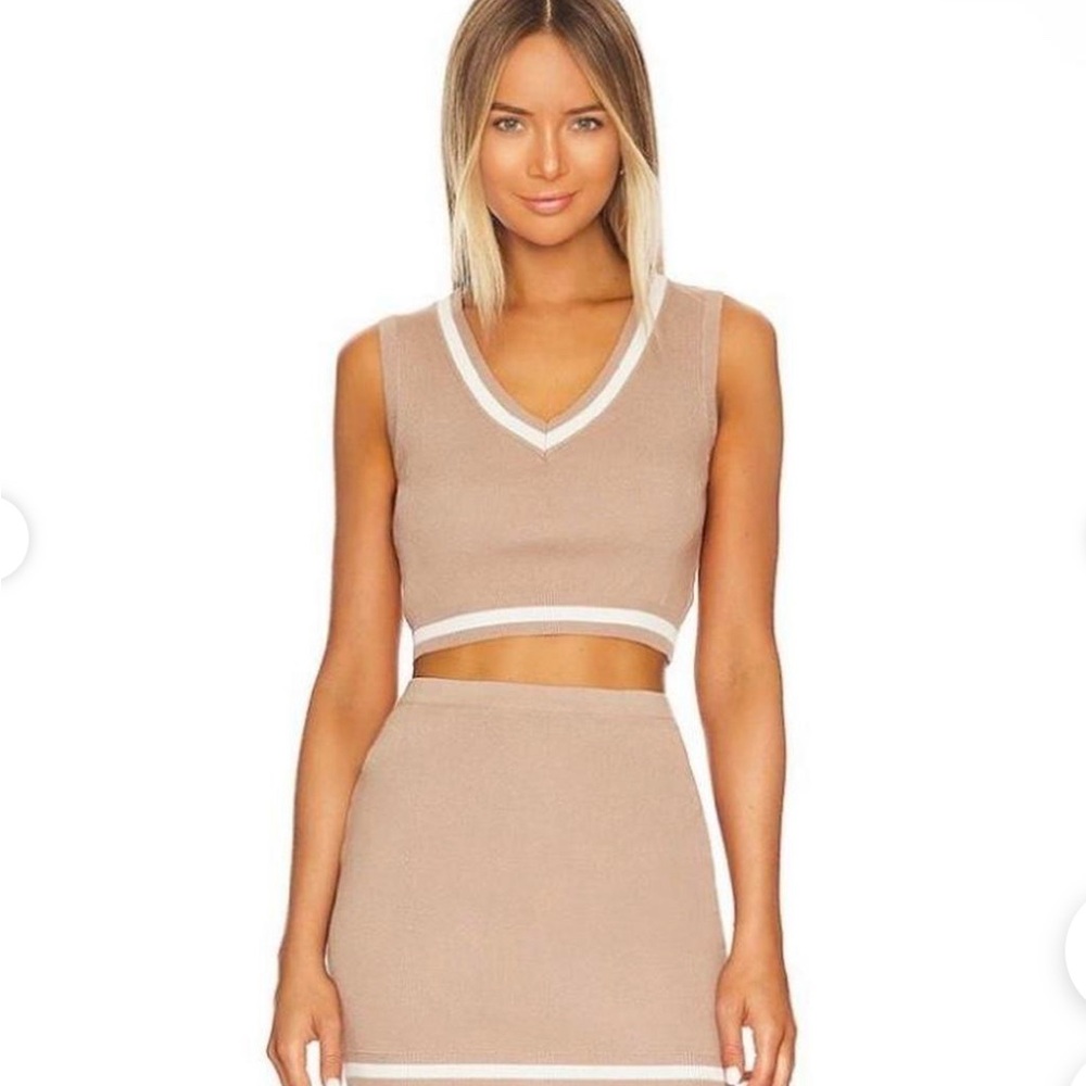 Superdown Tan Mini Skirt Set for Night Out